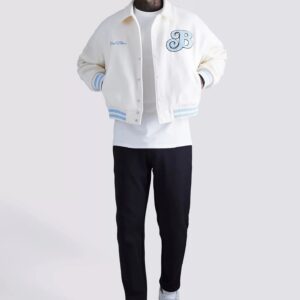 Boxy Melton Varsity Jacket front full-min