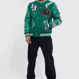 Limited Edition Skull Varsity Jacket front full-min