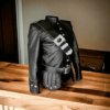 100 % Genuine Black Leather Doublet Jacket