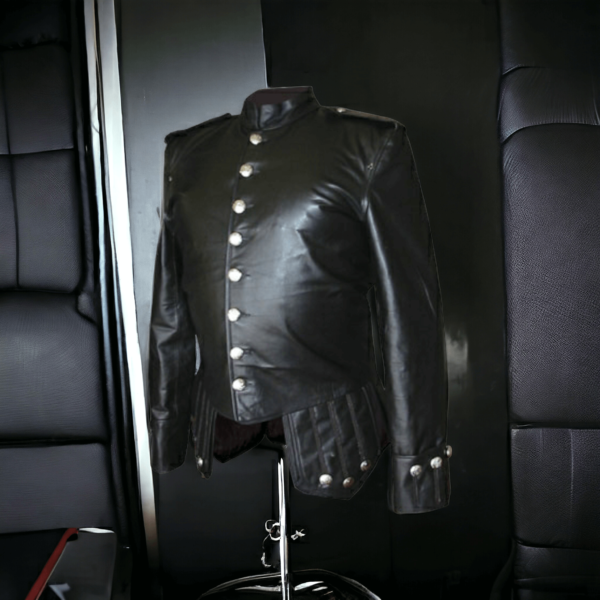 100 % Genuine Black Leather Doublet Jacket