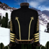 Hussar Black Faux Fur Military Wool Jacket