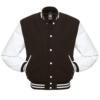 Letterman Jacket Brown Wool Body White Leather Sleeves Varsity Jacket