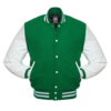 Letterman Jacket Kelly Green Wool Body White Leather Sleeves Varsity Jacket