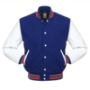 Letterman Jacket Royal Wool Body White Leather Sleeves Varsity Jacket