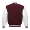 Maroon Wool Body White Leather Sleeves Varsity Letterman Jacket