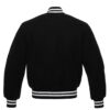 Letterman Jacket White Trim Black All Wool Body And Sleeves Varsity Jacket