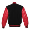 Letterman Jacket Black Wool Body Red Vinyl Sleeves Varsity Jacket