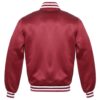 Letterman Jacket Cardinal Satin Body and Sleeves White Trim Varsity Jacket