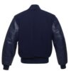 Letterman Jacket Navy Blue Wool Body Navy Blue Leather Sleeves Varsity Jacket