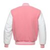 Letterman Jacket Pink Wool Body White Leather Sleeves Varsity Jacket