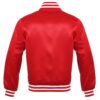 Letterman Jacket Red Satin Body and Sleeves White Trim Varsity Jacket