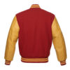 Letterman Jacket Red Wool Body Gold Leather Sleeves Varsity Jacket