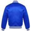 Letterman Jacket Royal Blue Satin Body and Sleeves White Trim Varsity Jacket