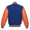 Letterman Jacket Royal Blue Wool Body Orange Leather Sleeves Varsity Jacket