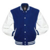 Letterman Jacket Royal Blue Wool Body White Vinyl Sleeves Varsity Jacket