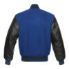 Varsity Jacket Royal Blue Wool Body Black Leather Sleeves Varsity Jacket