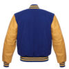 Varsity Jacket Royal Wool Body Gold Leather Sleeves Varsity Jacket