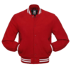 Varsity Jacket White Trim Red Wool Body and Sleeves Varsity Jacket