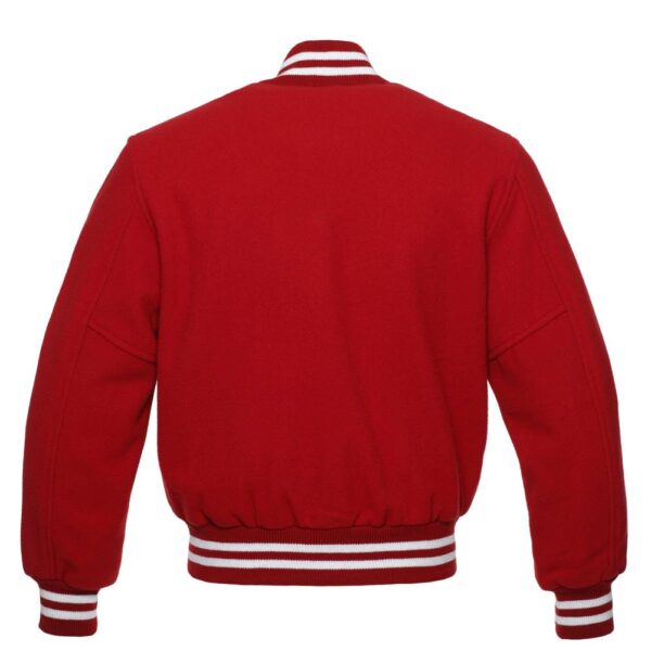 Varsity Jacket White Trim Red Wool Body and Sleeves Varsity Jacket