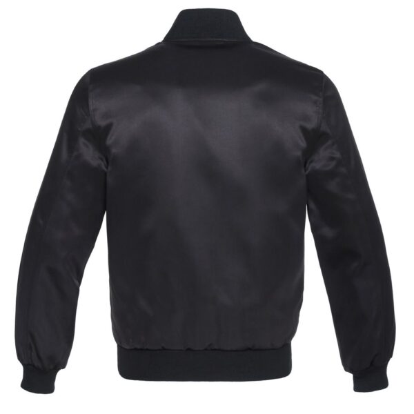 Letterman Jacket Black Satin Body and Sleeves Varsity Jacket