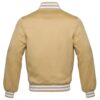 Letterman Jacket Gold Satin Body and Sleeves White Trim Varsity Jacket