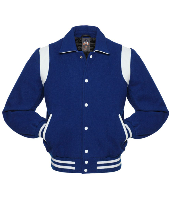 Letterman Jacket Retro Royal Blue Wool Body Leather Sleeves Varsity Jacket